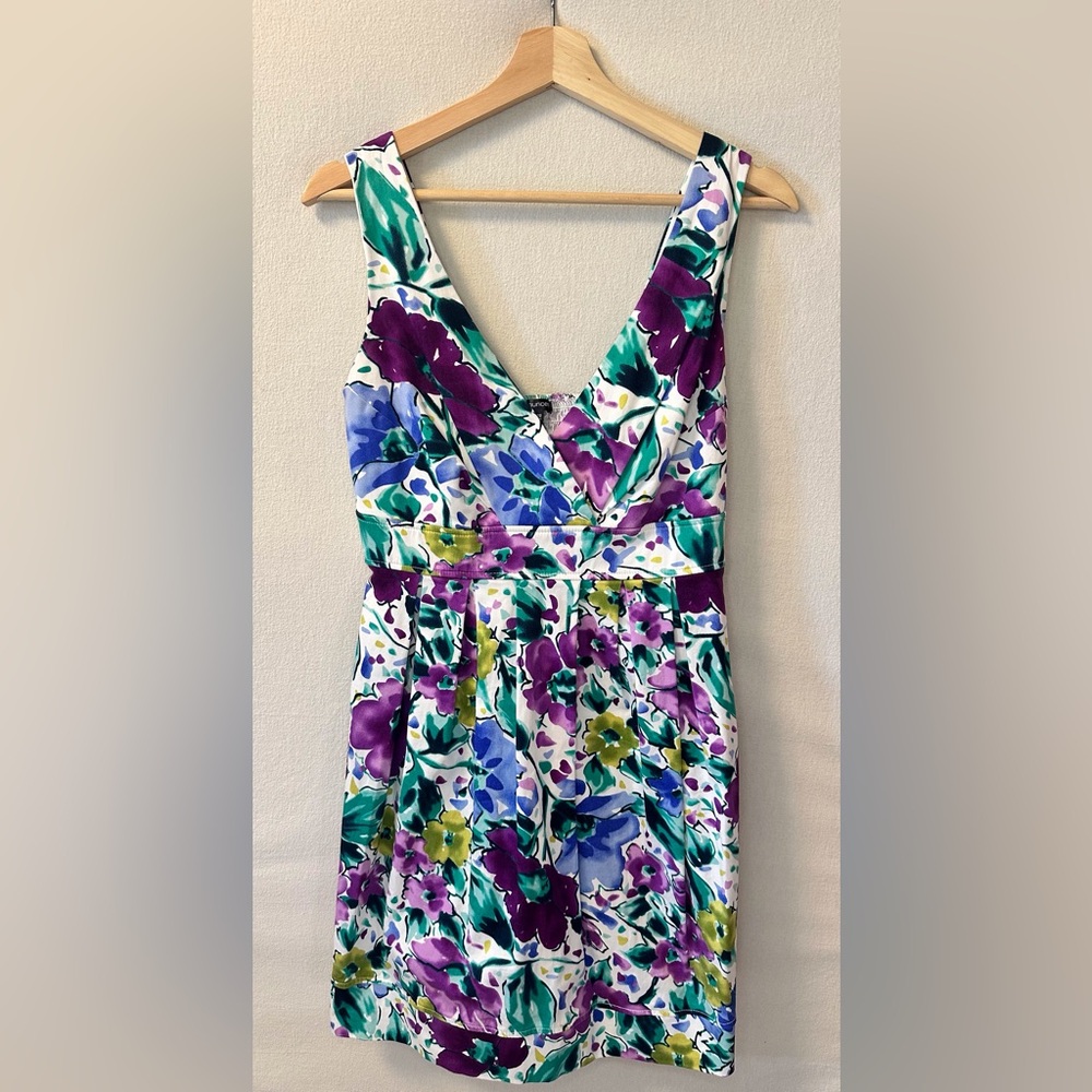 Maurices Floral Midi Dress - Purple, Blue, Green